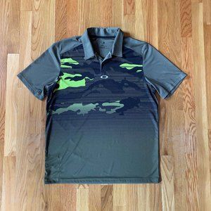 Oakley Golf Shirt Men's Medium Green Camo